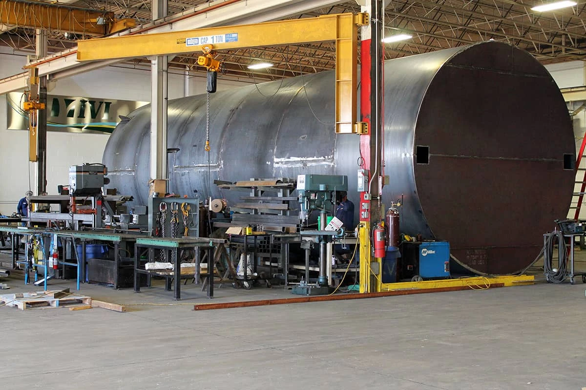 Large stainless steel storage tanks